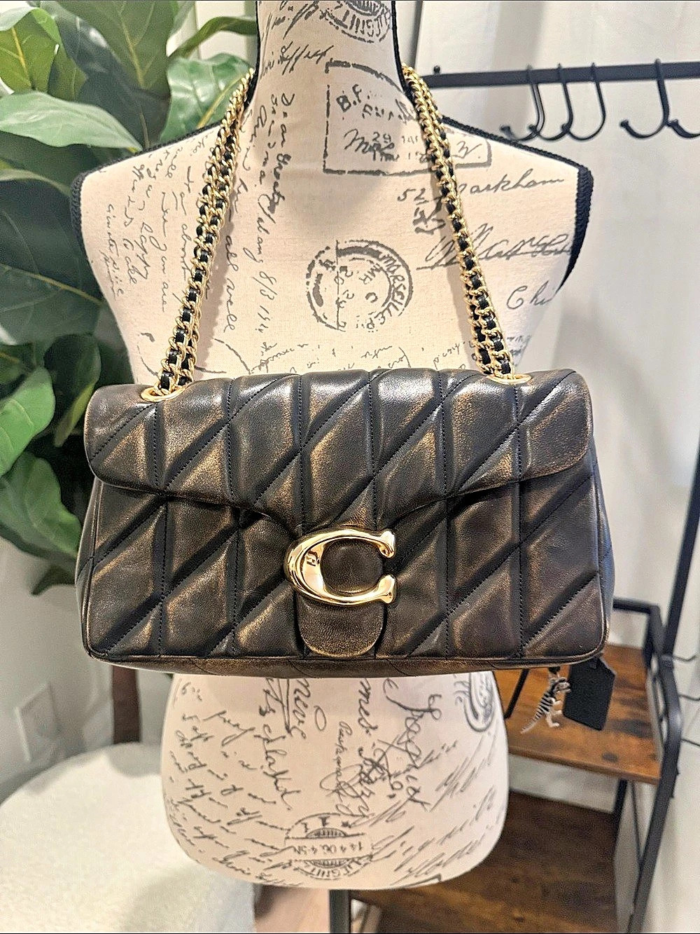 COACH Tabby Shoulder Bag 26 in Quilted Black Loved Leather